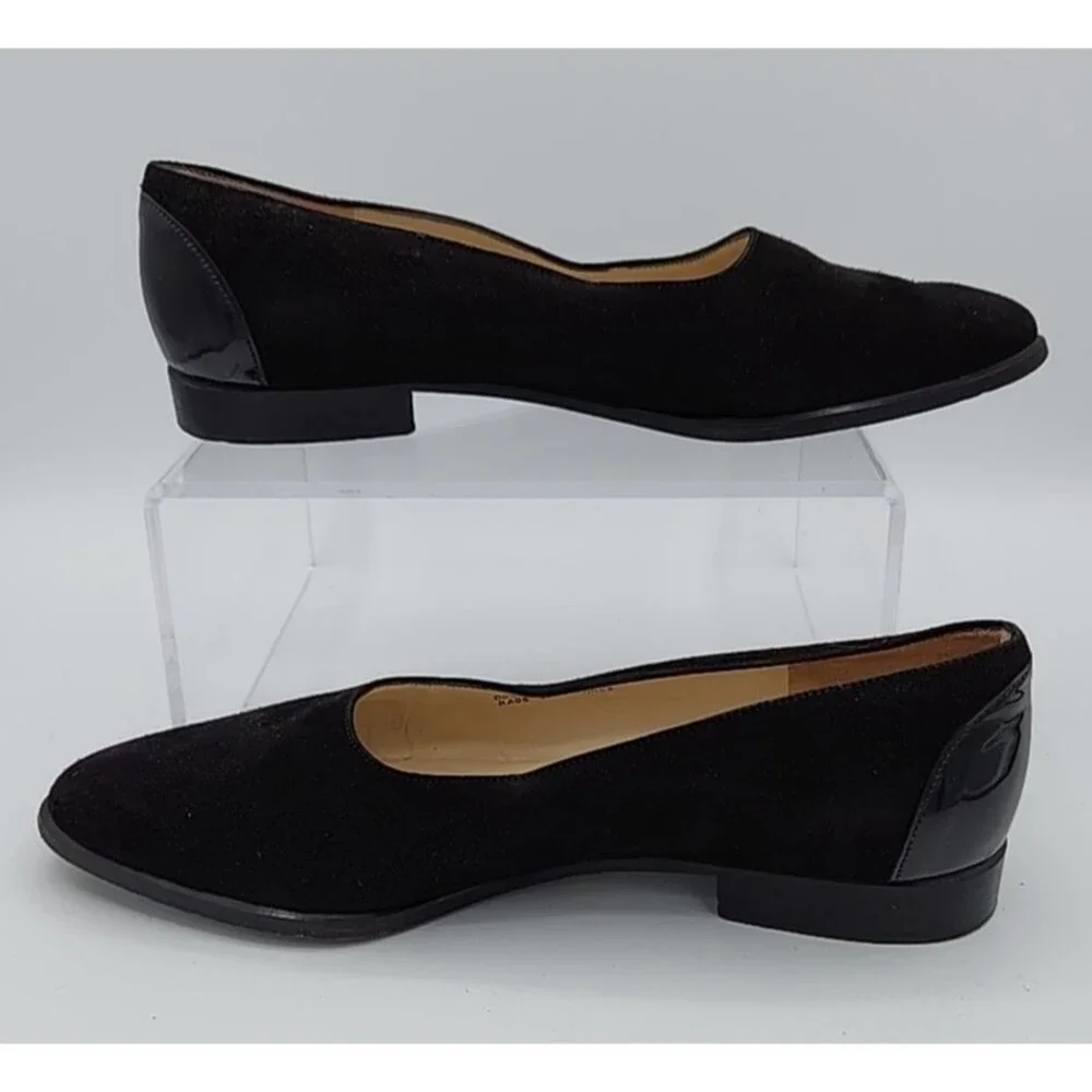 BALLY Black VINTAGE Block Heel Loafers Slip on Dress Shoes Women's 5.5 E